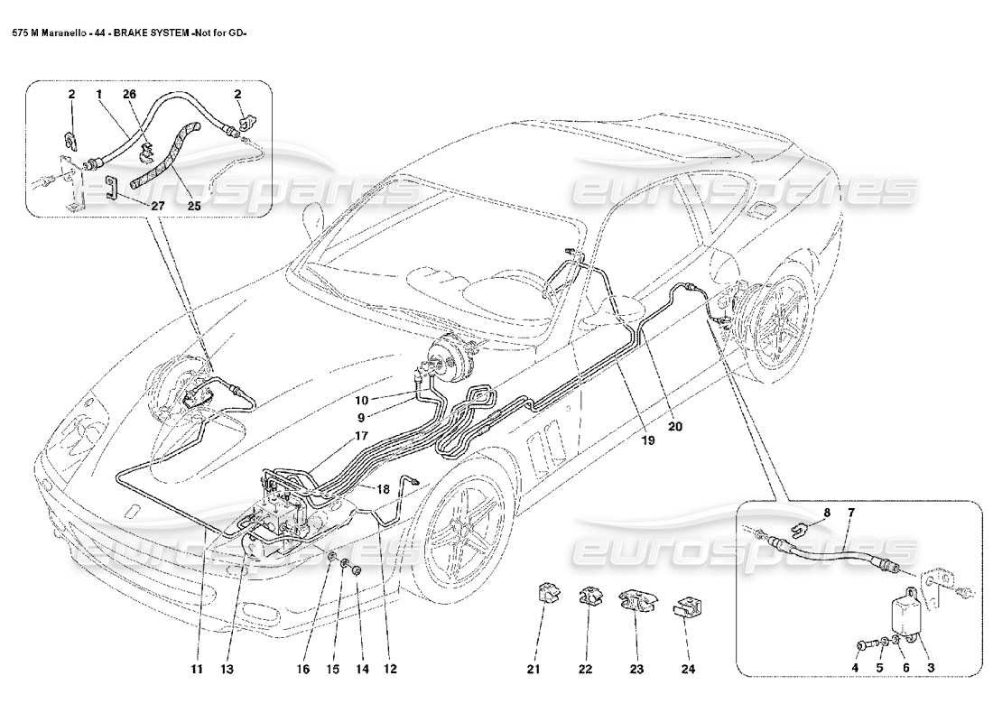 ferrari 575m maranello sistema de frenos no para gd diagrama de piezas