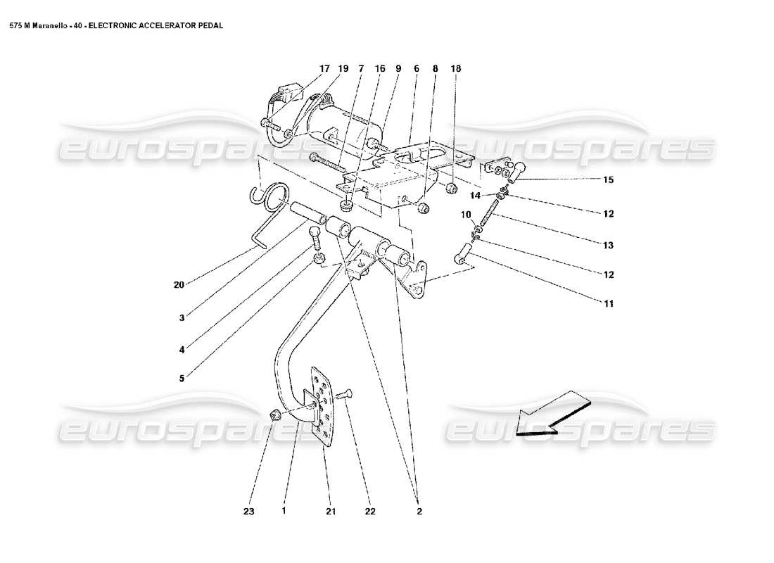 ferrari 575m maranello diagrama de piezas del pedal del acelerador electrónico