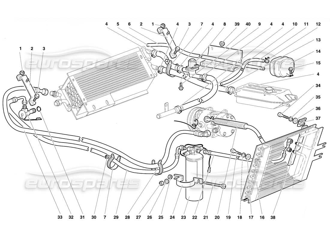 lamborghini diablo vt (1994) control climatico diagrama de piezas