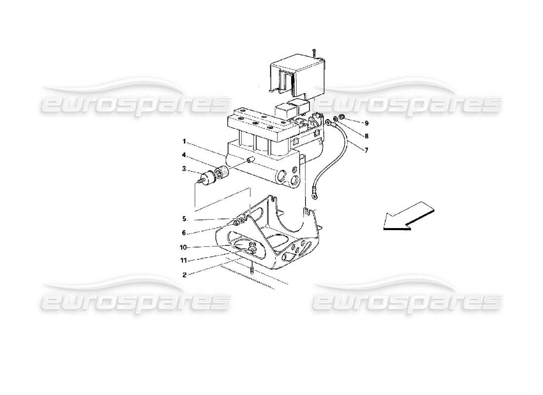 ferrari 512 tr abs hydraulic control unit part diagram