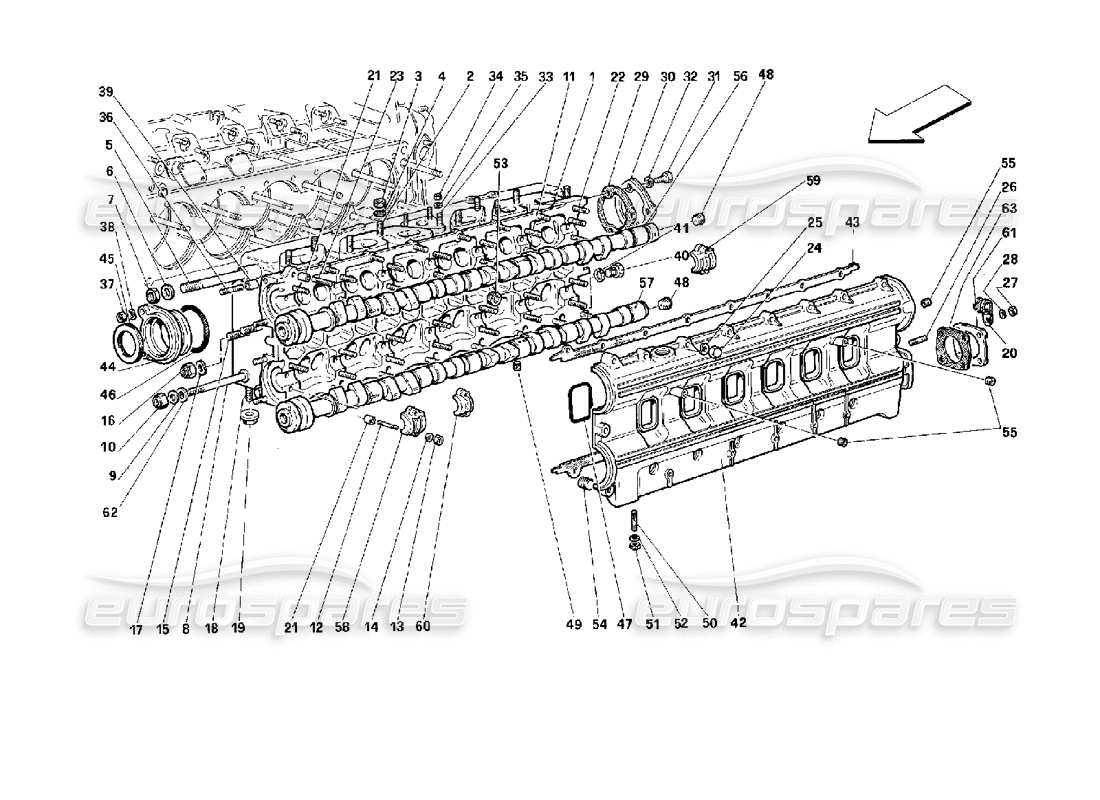 ferrari 512 tr culata izquierda diagrama de piezas