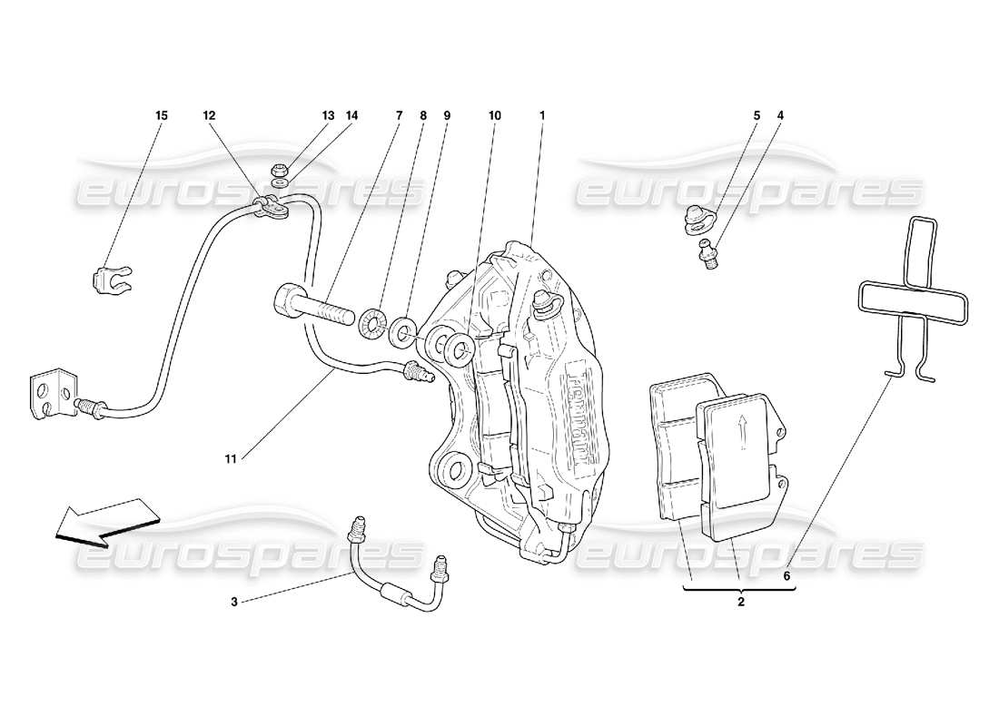 ferrari 456 gt/gta pinza para freno trasero diagrama de piezas