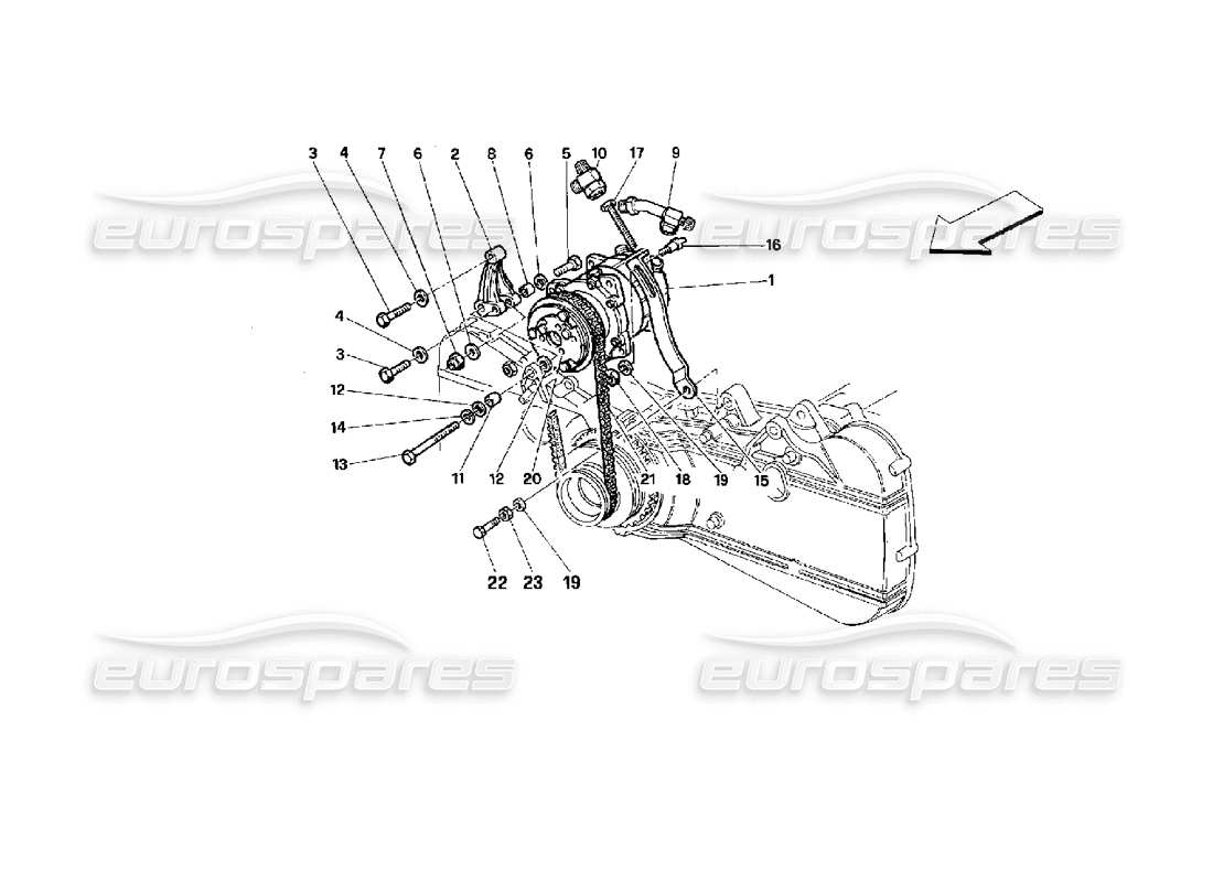 ferrari 512 tr diagrama de piezas del compresor de aire acondicionado