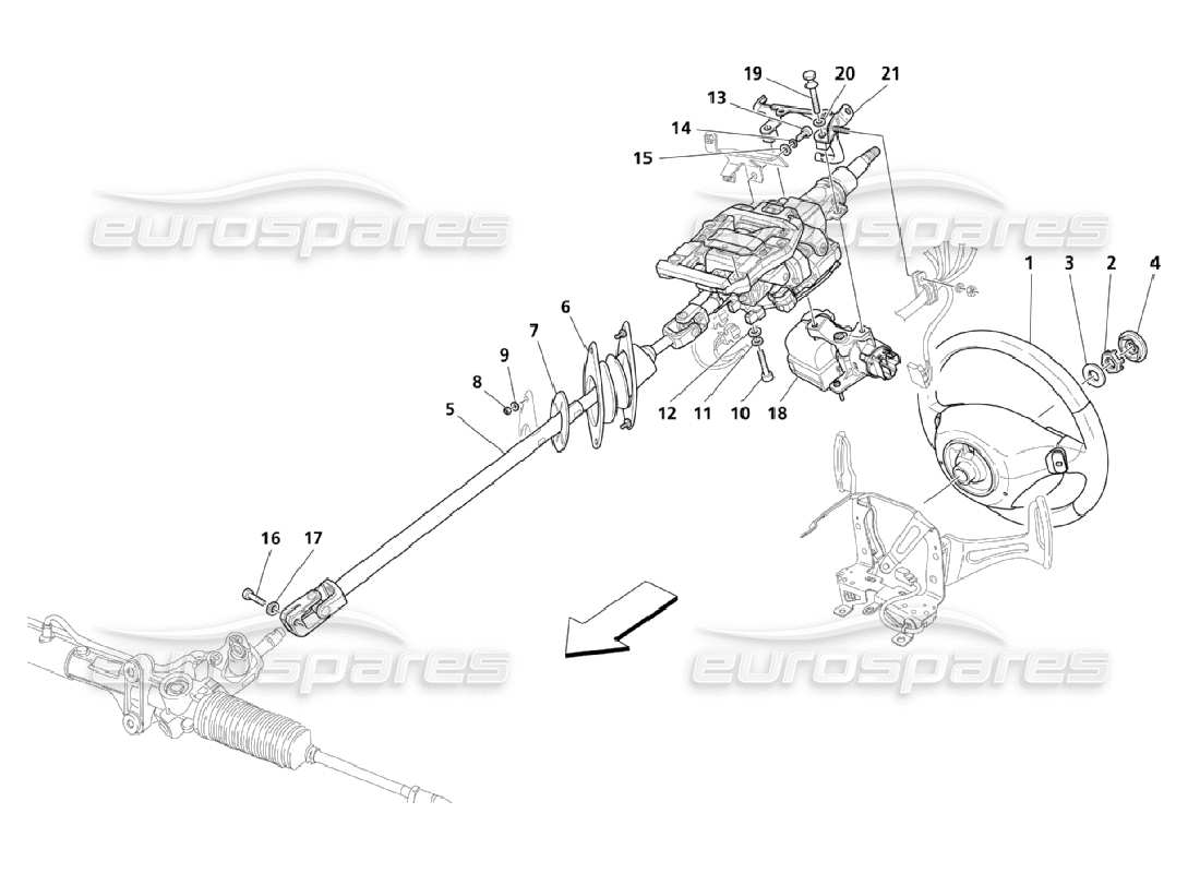 maserati qtp. (2006) 4.2 diagrama de piezas del grupo de eje y volante