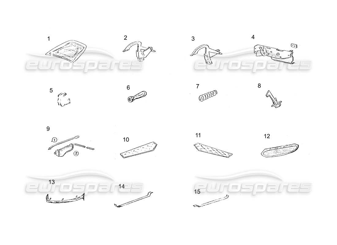 ferrari 250 gt (coachwork) capó y accesorios diagrama de piezas