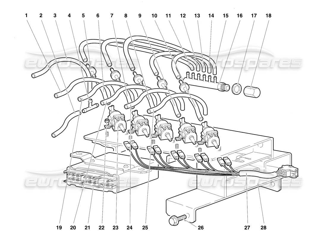 lamborghini diablo vt (1994) control climatico diagrama de piezas