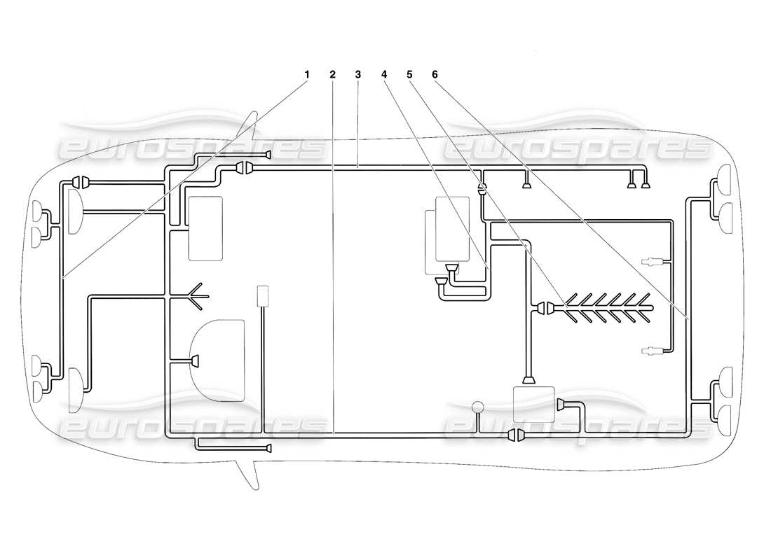 lamborghini diablo vt (1994) sistema eléctrico diagrama de piezas