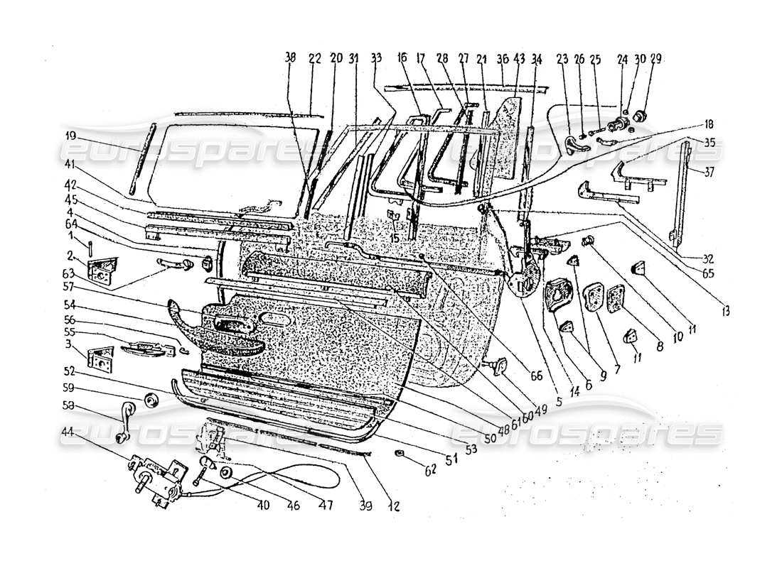 ferrari 330 gt 2+2 (coachwork) diagrama de piezas de los adornos interiores de las puertas (edición 1)