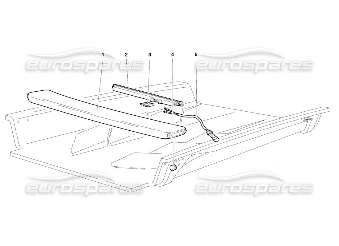 lamborghini diablo vt (1994) diagrama de piezas del capó del motor (válido para la versión de ee. uu., 1994 de abril)