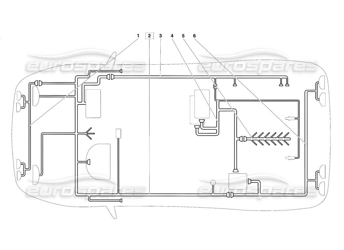 lamborghini diablo vt (1994) sistema eléctrico diagrama de piezas