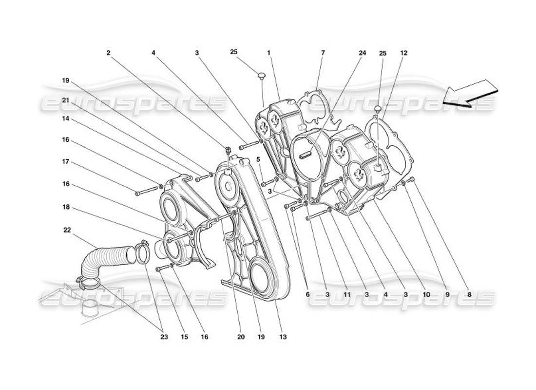 ferrari 575 superamerica cubiertas de motor diagrama de piezas