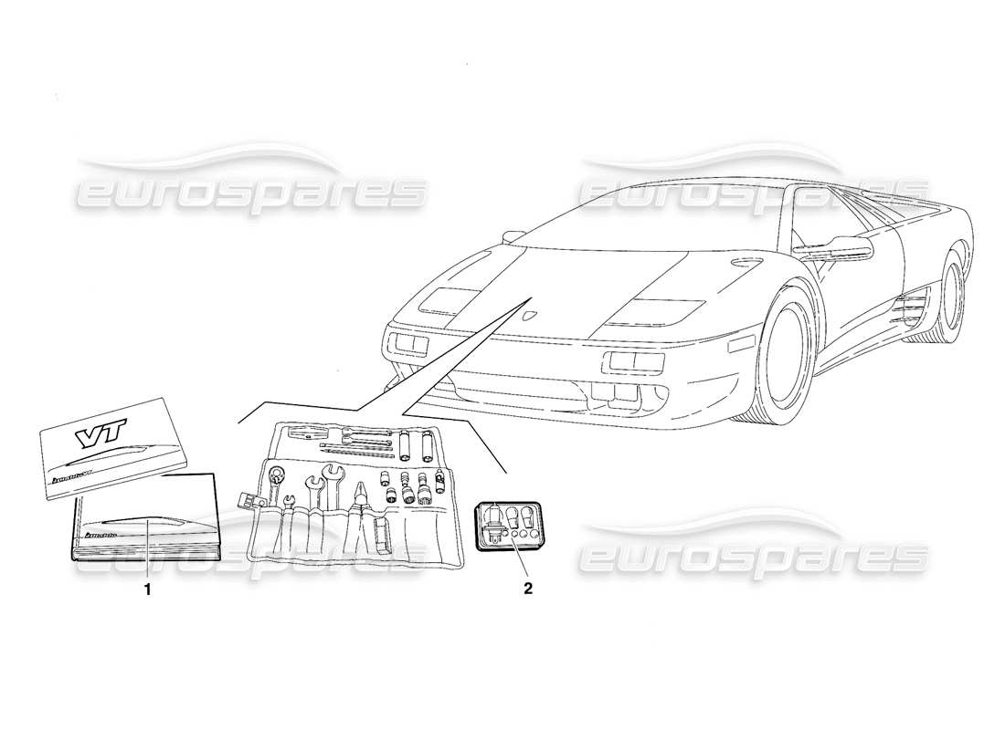 lamborghini diablo vt (1994) accesorios (válido para la versión de ee. uu.: 1994 de abril) diagrama de piezas