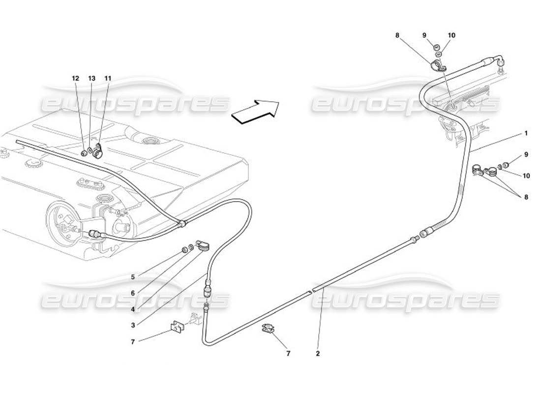 ferrari 575 superamerica diagrama de piezas del sistema de suministro de combustible