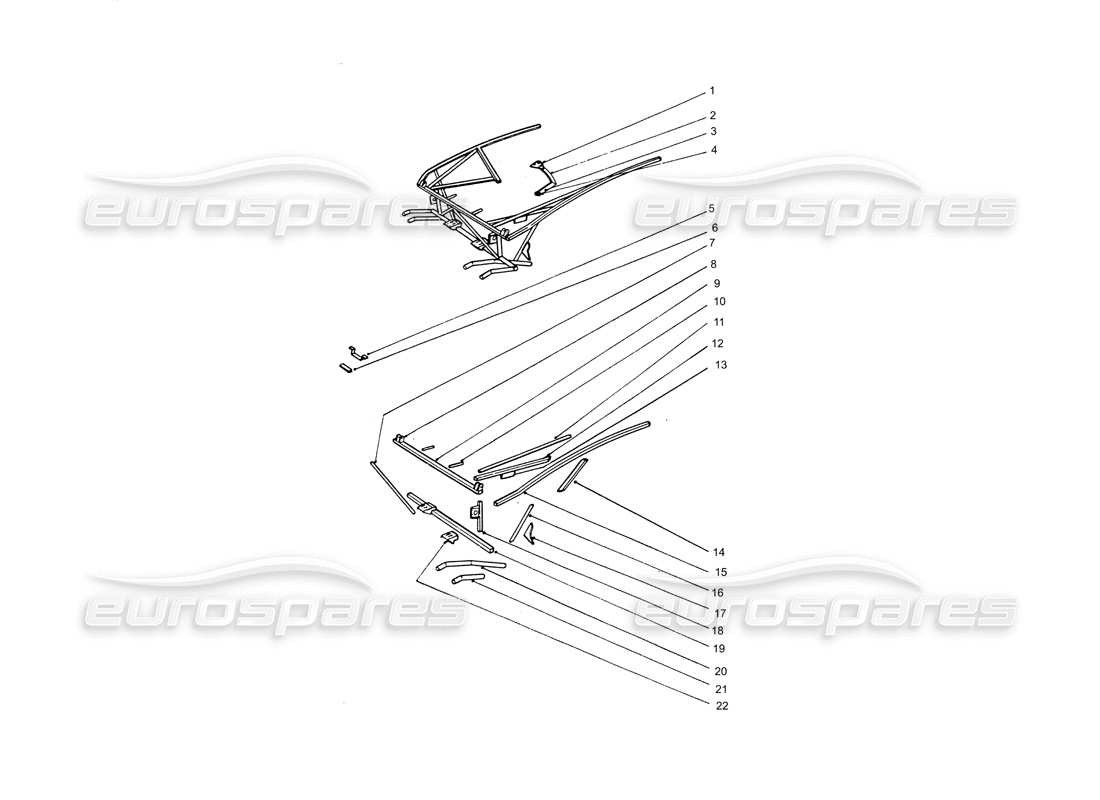 ferrari 365 gtb4 daytona (coachwork) diagrama de piezas de trabajo del marco frontal