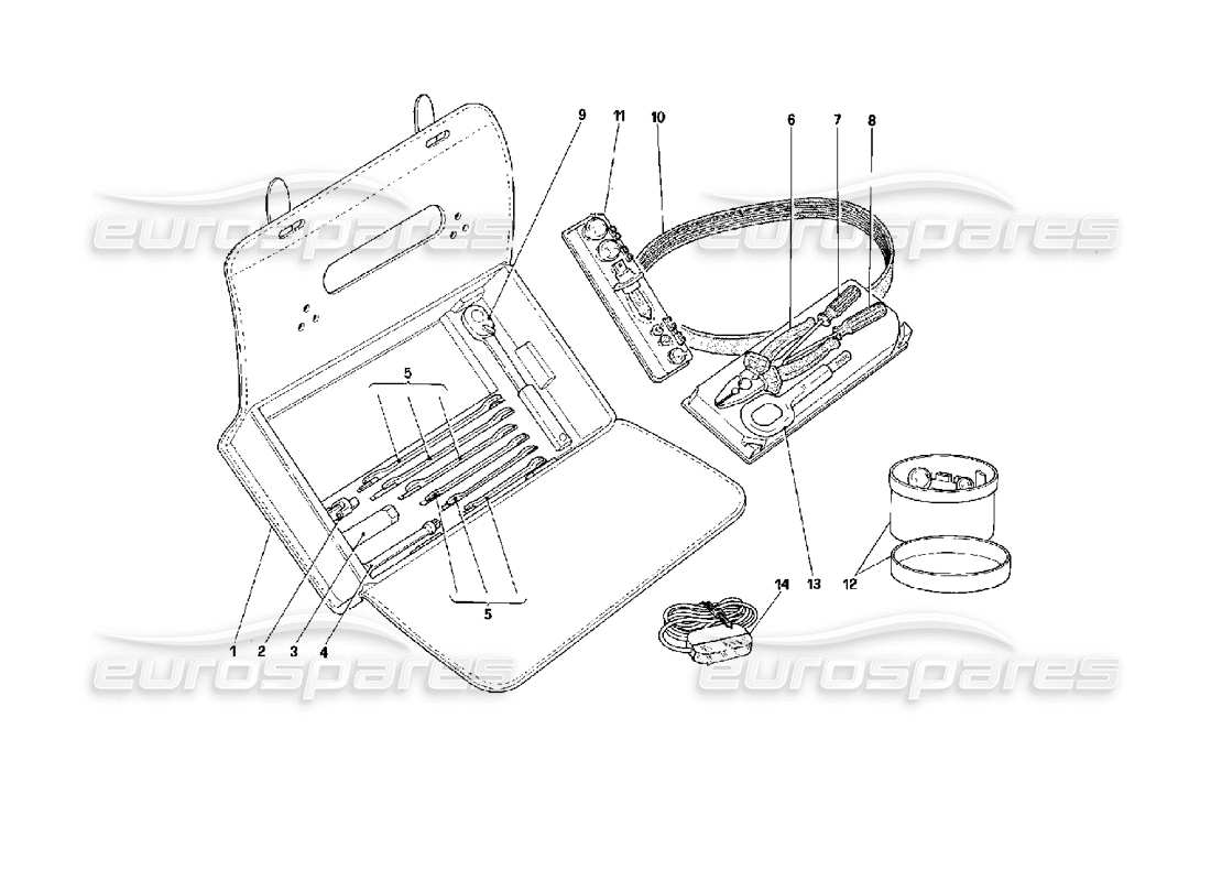 ferrari mondial 3.4 t coupe/cabrio equipo - bolsa horizontal diagrama de piezas