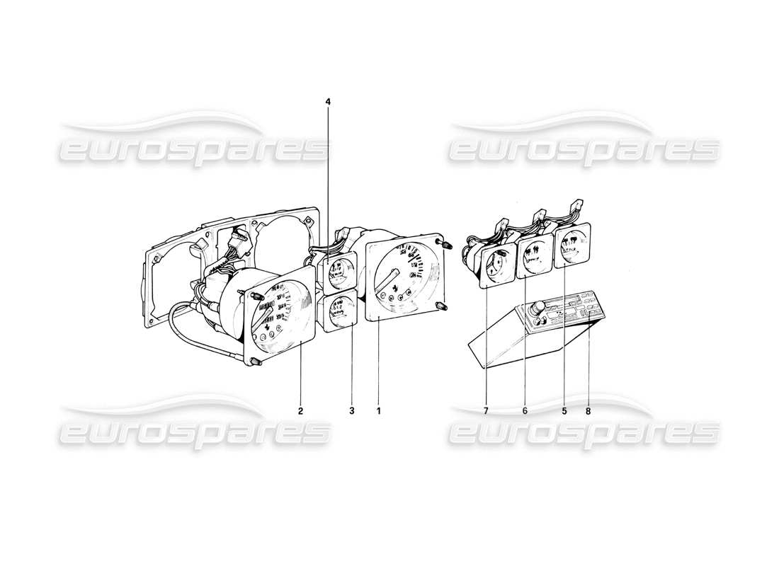 ferrari 400i (1983 mechanical) instruments diagrama de piezas