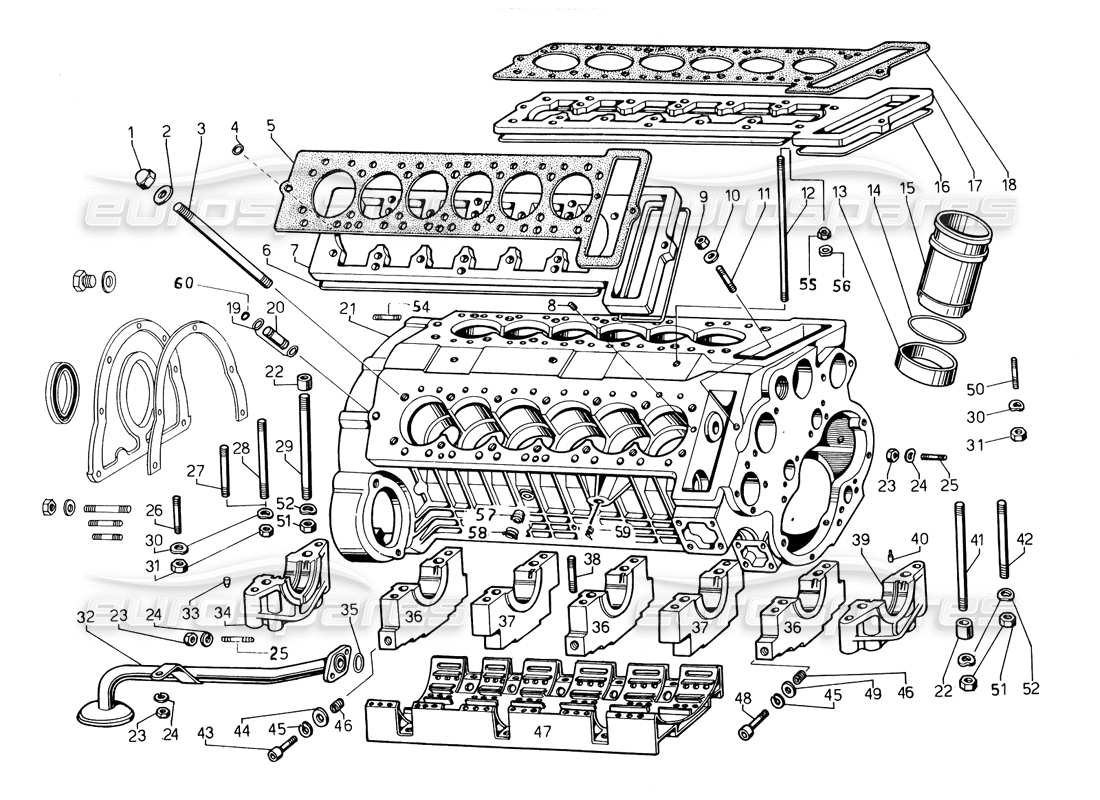 lamborghini countach 5000 qvi (1989) diagrama de piezas del carter