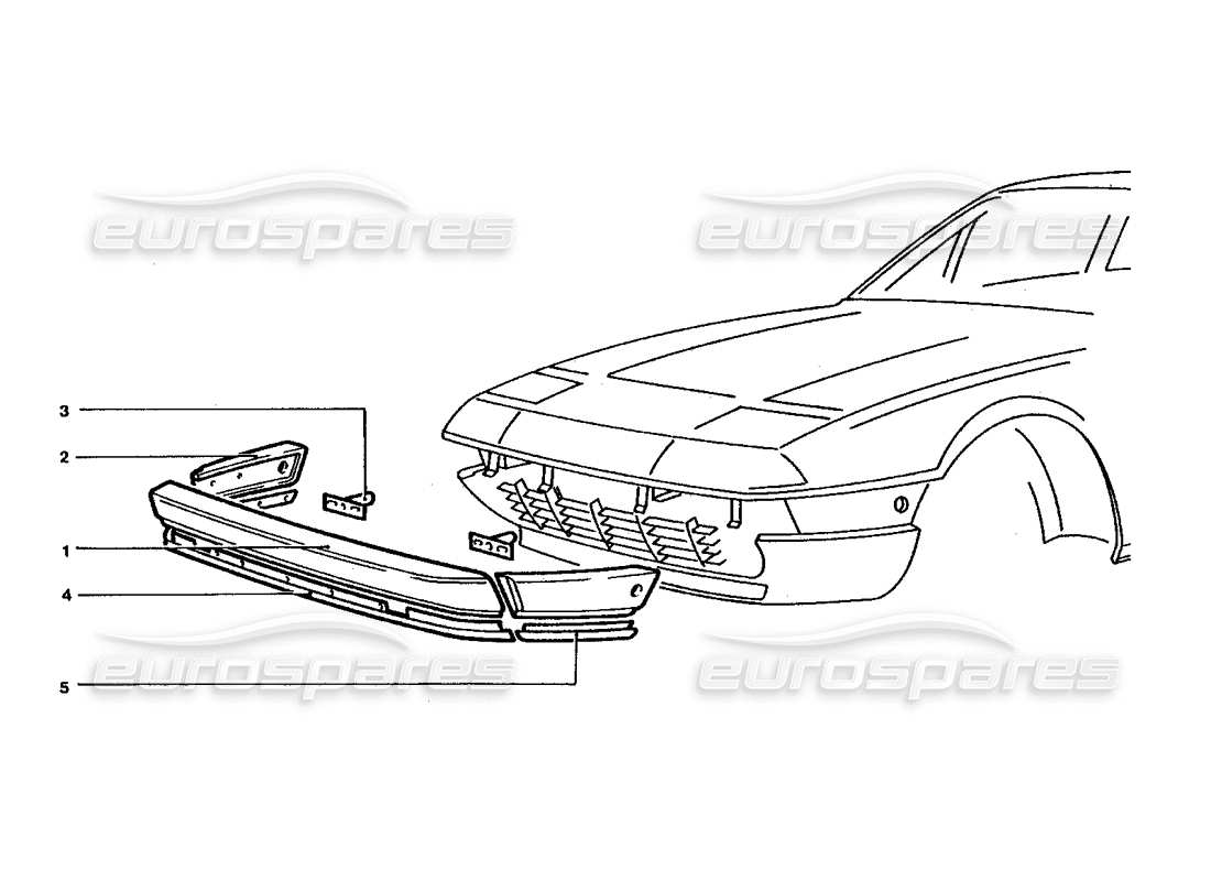 ferrari 400 gt / 400i (coachwork) parachoques delantero diagrama de piezas