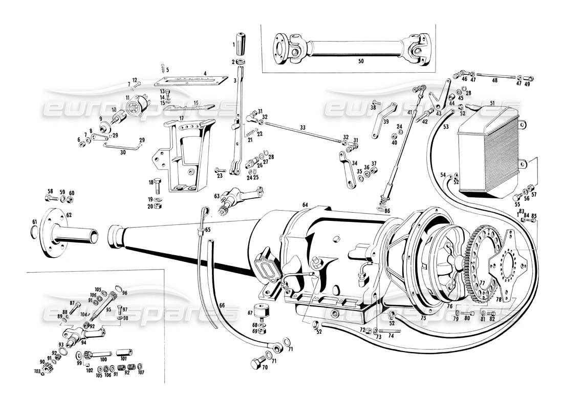 maserati ghibli 4.7 / 4.9 transmisión automática diagrama de piezas