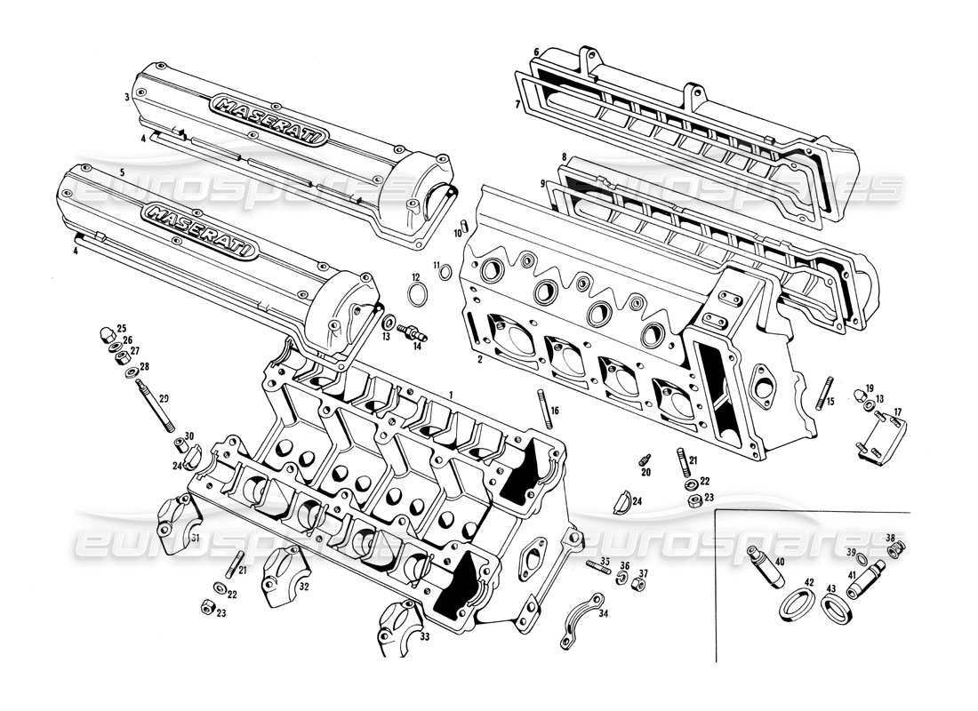 maserati ghibli 4.7 / 4.9 culatas diagrama de piezas