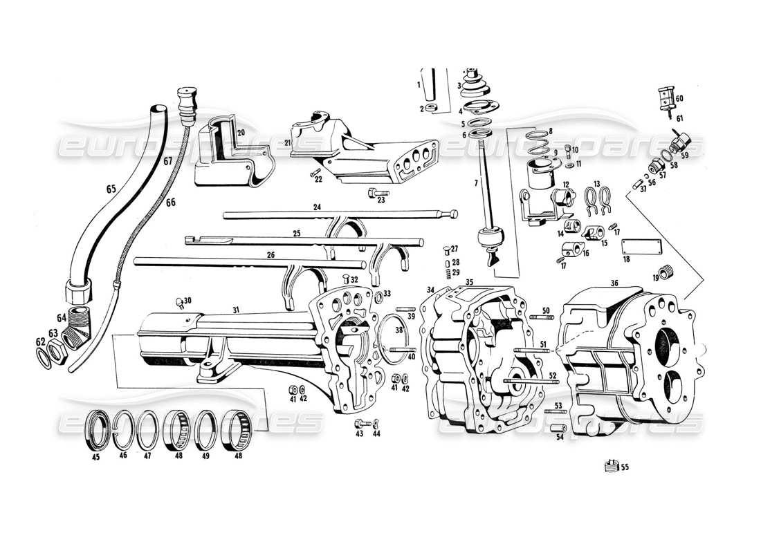 maserati indy 4.2 carcasa de transmisión diagrama de piezas