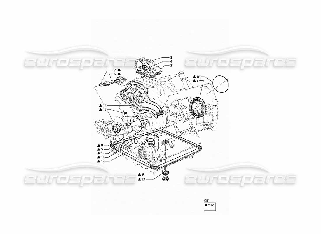maserati ghibli 2.8 gt (variante) diagrama de piezas de reparación de juntas y retenes de aceite