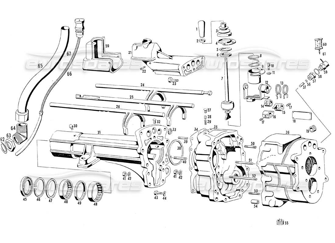 maserati mistral 3.7 diagrama de piezas de la carcasa de la transmisión (s5 20)