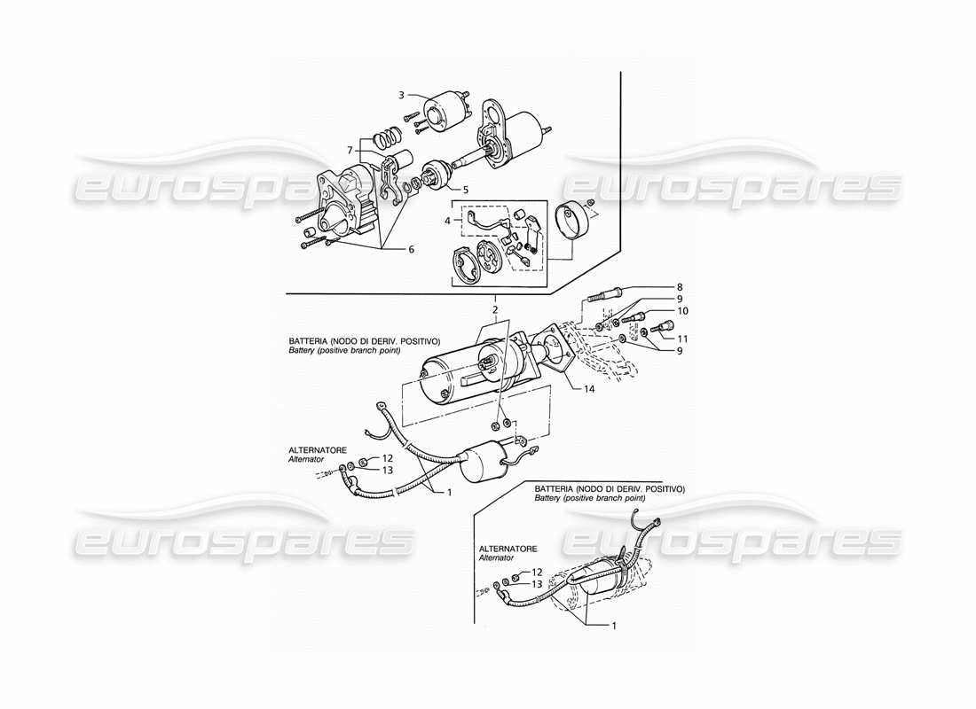 maserati ghibli 2.8 (abs) motor de arranque diagrama de piezas