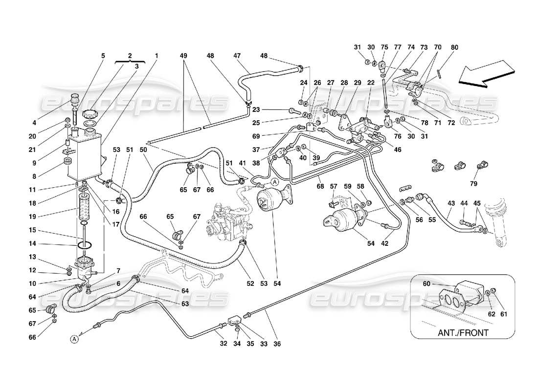 ferrari 456 gt/gta sistema de suspensión autonivelante -válido para 456 diagrama de piezas de gta
