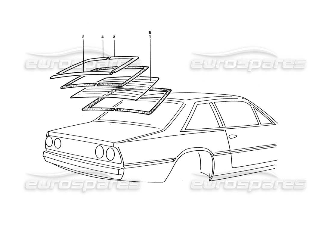 ferrari 400 gt / 400i (coachwork) pantalla trasera diagrama de piezas