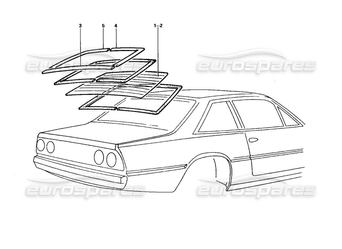 ferrari 412 (coachwork) pantalla trasera y adornos diagrama de piezas