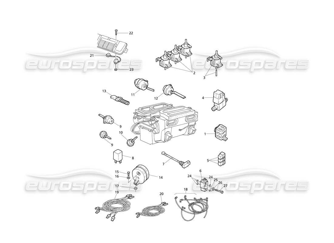 maserati qtp v8 evoluzione conjunto de aire acondicionado automático diagrama de piezas