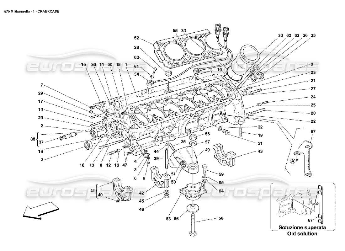 ferrari 575m maranello crankcase diagrama de piezas
