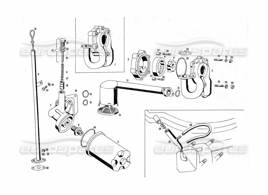maserati indy 4.2 diagrama de piezas de filtro y bomba de aceite