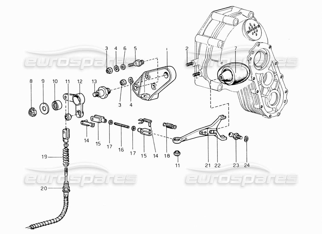 ferrari 206 gt dino (1969) desacoplamiento del embrague diagrama de piezas