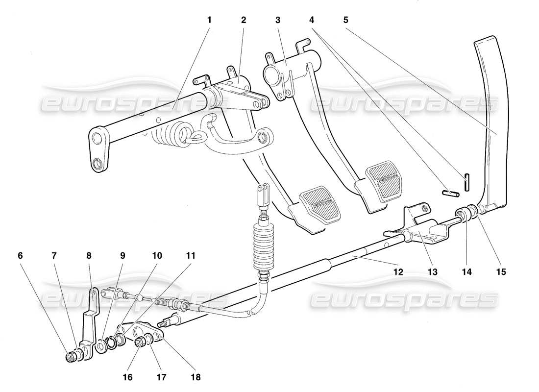 lamborghini diablo vt (1994) pedales (válido para la versión rh d. - abril 1994) diagrama de piezas