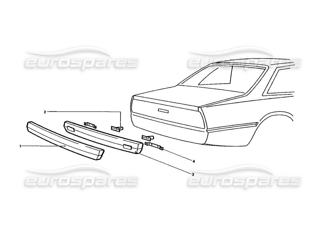 ferrari 400 gt / 400i (coachwork) parachoques trasero diagrama de piezas