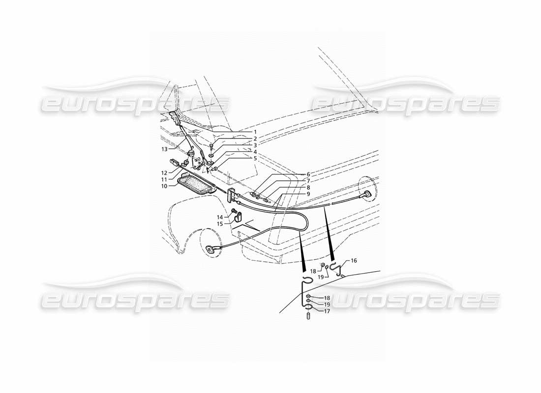 maserati ghibli 2.8 gt (variante) control del freno de mano diagrama de piezas