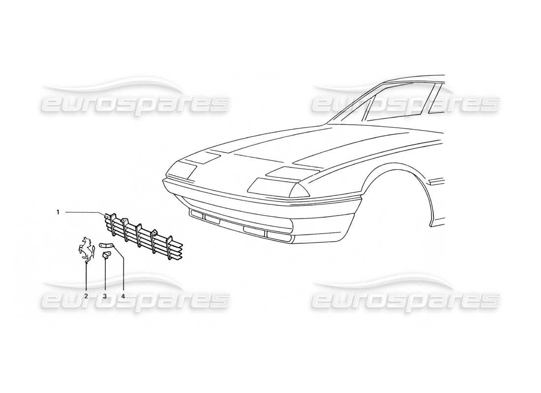 ferrari 412 (coachwork) diagrama de piezas de la parrilla delantera