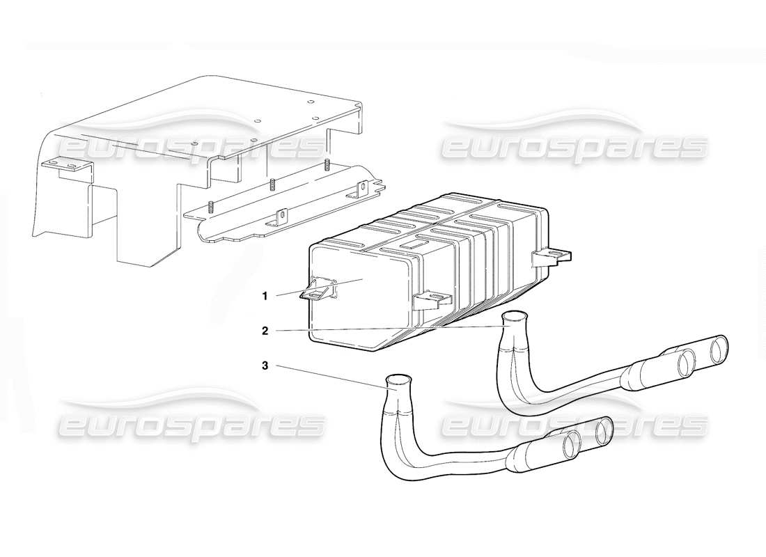 lamborghini diablo vt (1994) diagrama de piezas del sistema de escape (válido para la versión de suiza: 1994 de abril)