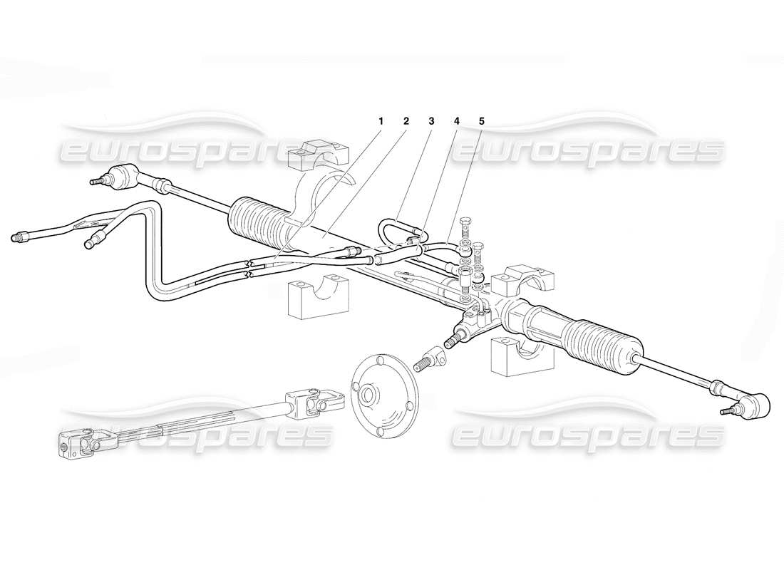 lamborghini diablo vt (1994) diagrama de piezas de dirección (válido para la versión rh d. - abril 1994)