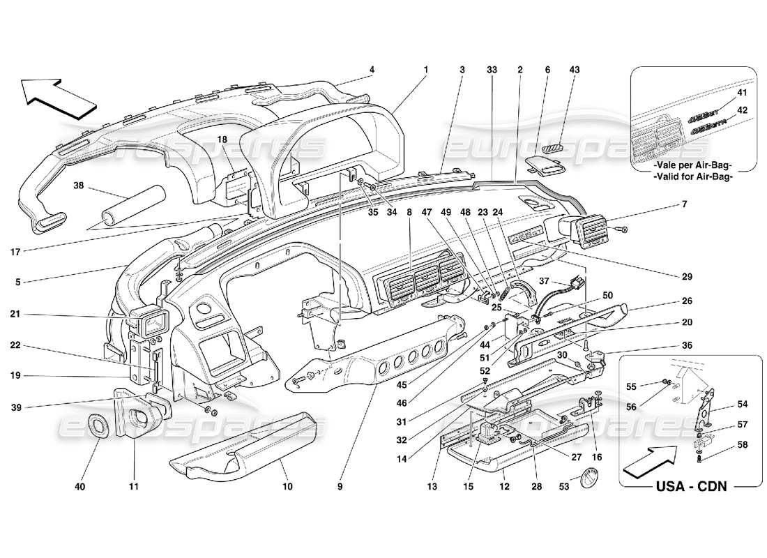 ferrari 456 gt/gta panel diagrama de piezas