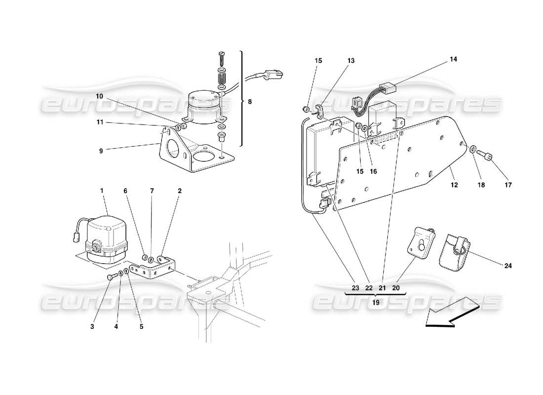ferrari 456 gt/gta cuadros y dispositivos eléctricos antirrobo - válido para motronic 5.2 diagrama de piezas