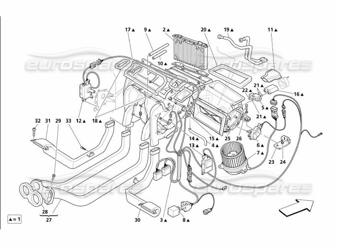 maserati 4200 gransport (2005) diagrama de piezas del grupo del evaporador