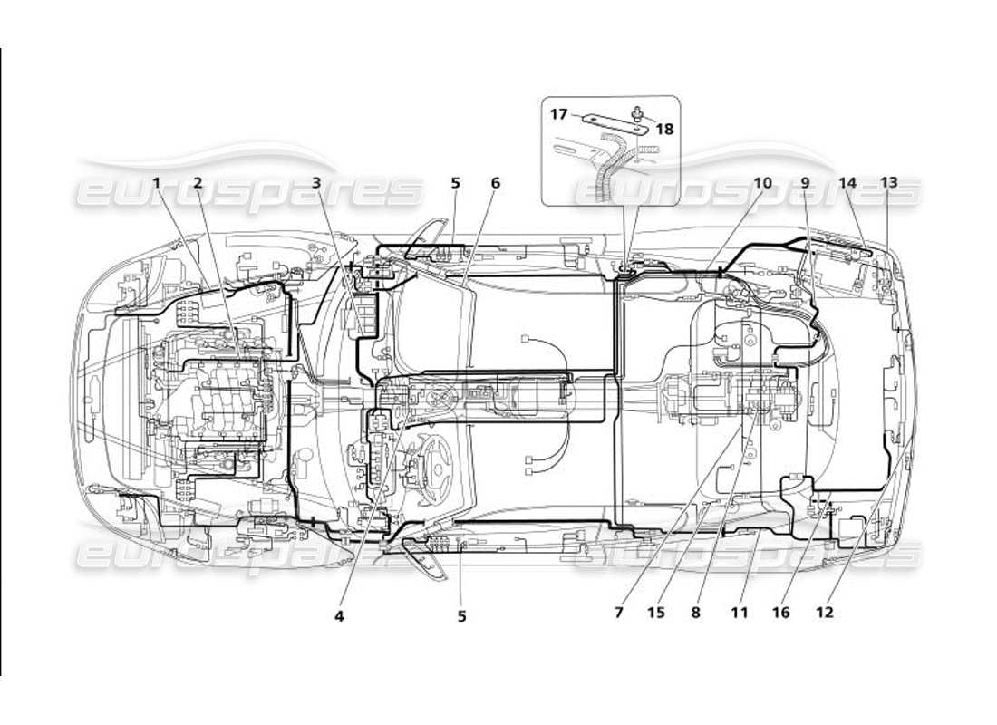 maserati 4200 coupe (2005) diagrama de piezas del sistema eléctrico