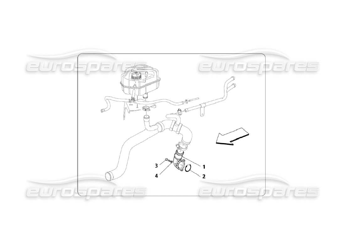 maserati qtp. (2006) 4.2 sistema de enfriamiento: bomba de agua diagrama de piezas