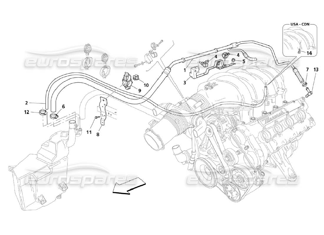 maserati qtp. (2006) 4.2 soplado - por diagrama de piezas del sistema