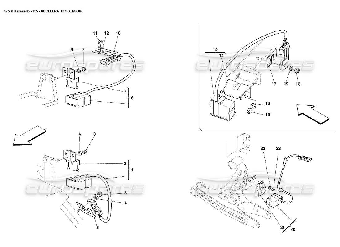 ferrari 575m maranello sensores de aceleración diagrama de piezas