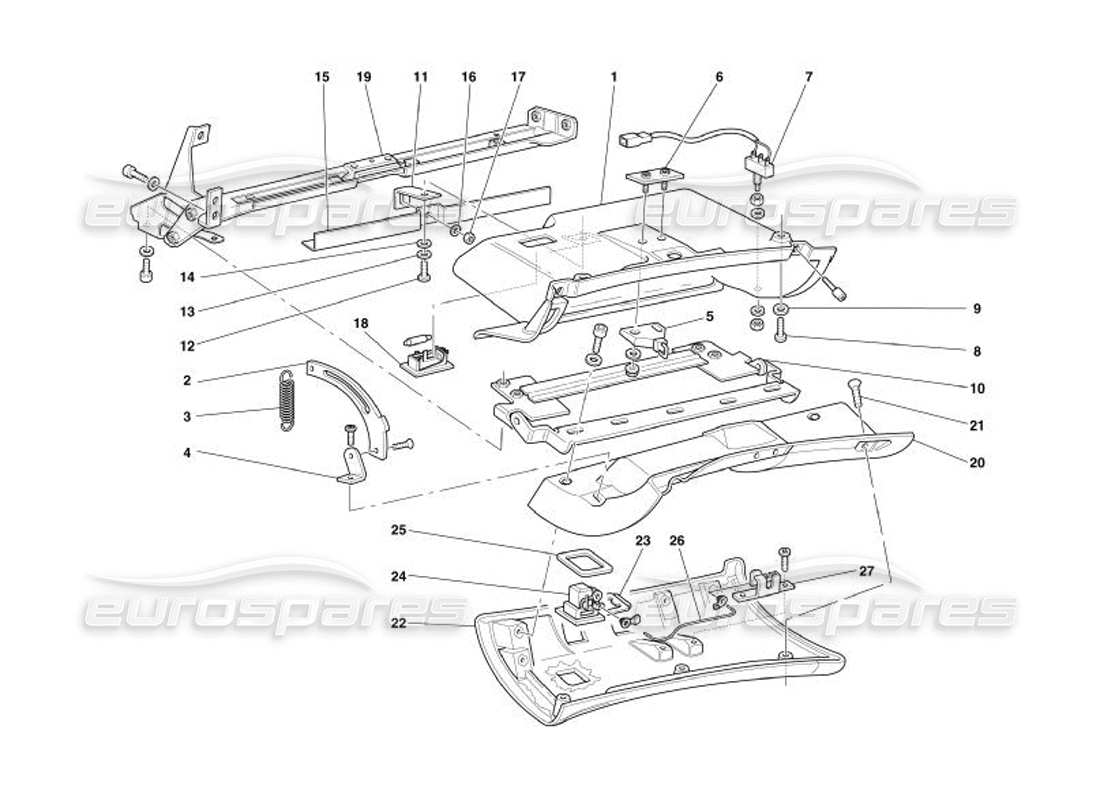 ferrari 575 superamerica diagrama de piezas del cajón del tablero