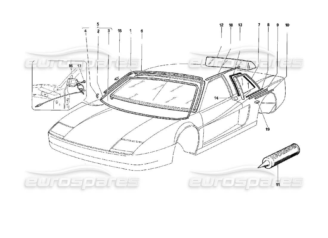 ferrari 512 tr diagrama de piezas de windows